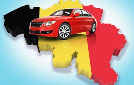Auto op Belgische vlag tricolore
