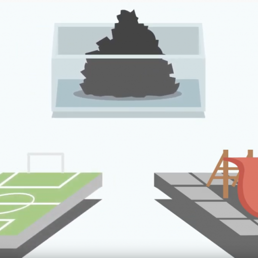 banden granulaat recyclage voor isolatie en speelvelden